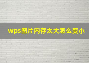 wps图片内存太大怎么变小