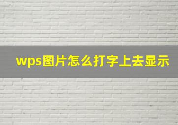 wps图片怎么打字上去显示