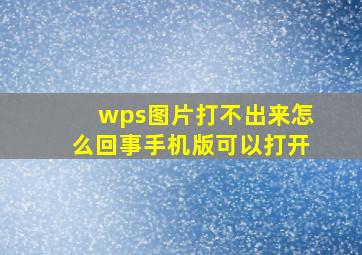 wps图片打不出来怎么回事手机版可以打开