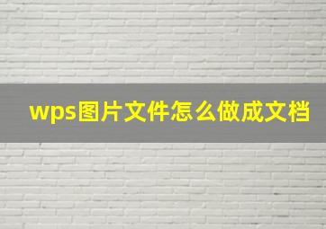 wps图片文件怎么做成文档