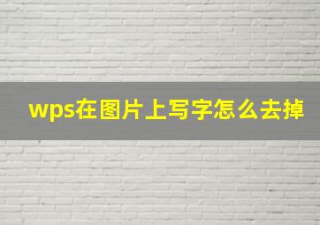 wps在图片上写字怎么去掉