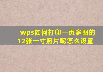 wps如何打印一页多图的12张一寸照片呢怎么设置