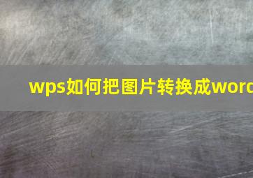 wps如何把图片转换成word