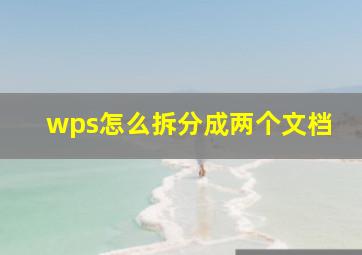 wps怎么拆分成两个文档