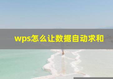 wps怎么让数据自动求和