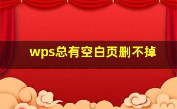 wps总有空白页删不掉