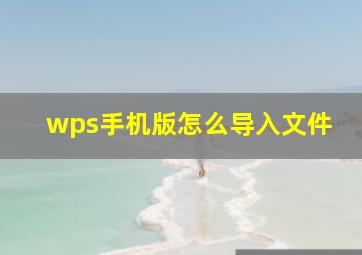 wps手机版怎么导入文件