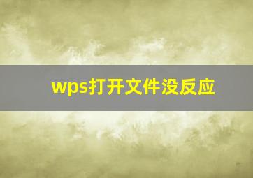 wps打开文件没反应