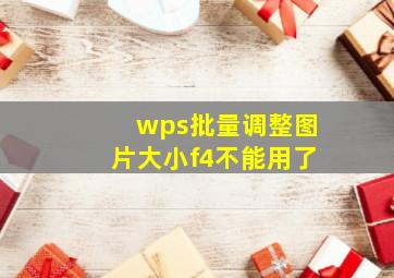 wps批量调整图片大小f4不能用了