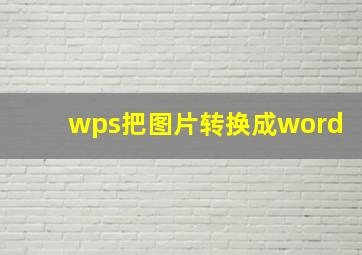 wps把图片转换成word