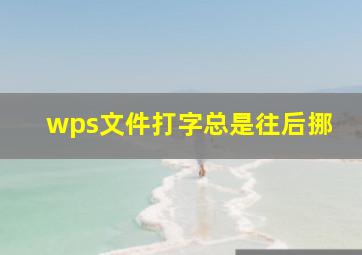 wps文件打字总是往后挪