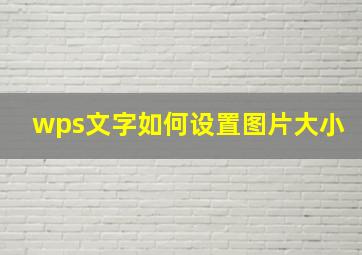 wps文字如何设置图片大小