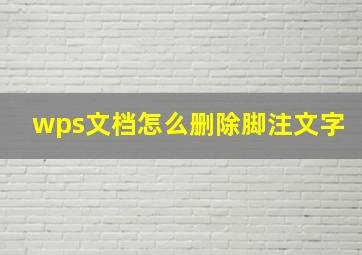 wps文档怎么删除脚注文字