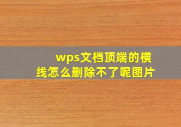 wps文档顶端的横线怎么删除不了呢图片