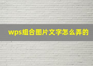 wps组合图片文字怎么弄的