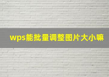 wps能批量调整图片大小嘛