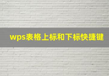 wps表格上标和下标快捷键