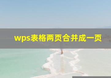 wps表格两页合并成一页