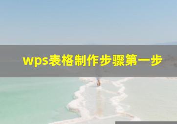 wps表格制作步骤第一步