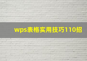 wps表格实用技巧110招