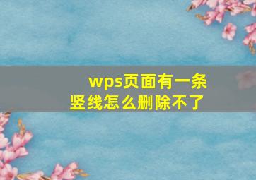 wps页面有一条竖线怎么删除不了