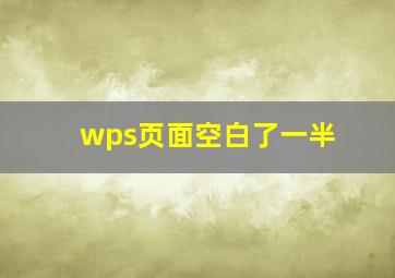 wps页面空白了一半