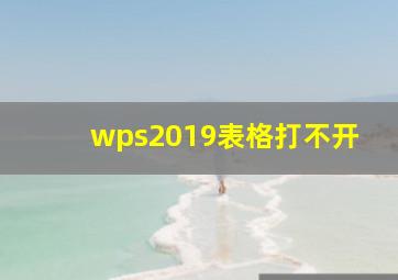 wps2019表格打不开