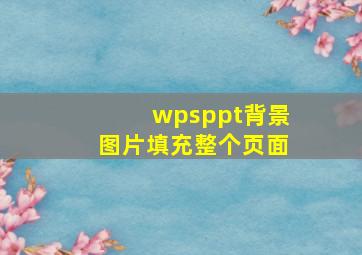 wpsppt背景图片填充整个页面