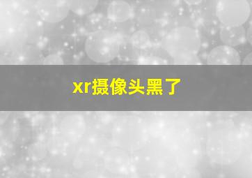 xr摄像头黑了