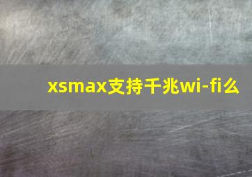 xsmax支持千兆wi-fi么