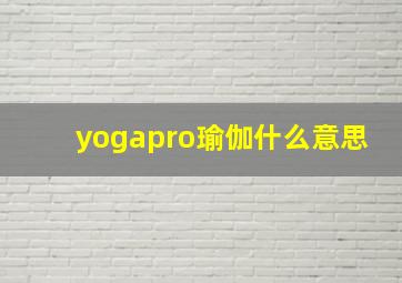 yogapro瑜伽什么意思