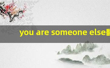 you are someone else翻译