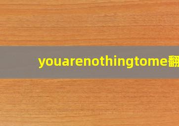 youarenothingtome翻译