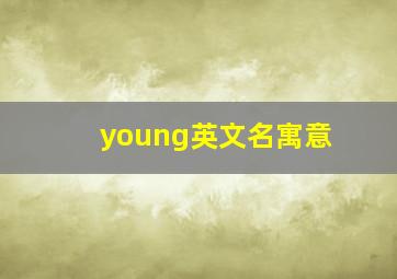 young英文名寓意