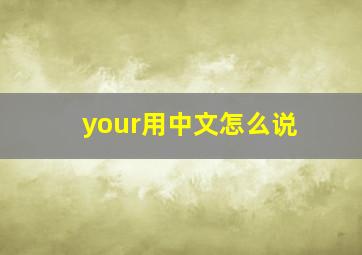 your用中文怎么说