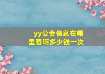 yy公会信息在哪里看啊多少钱一次