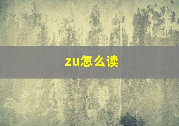 zu怎么读